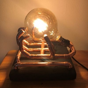 Industrial Steam Punk Style Copper Pipe Lamp Hand